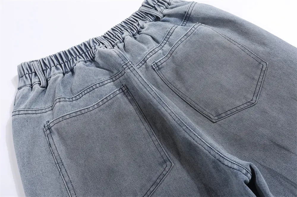 Fashion Personality Denim Loose Trousers Men