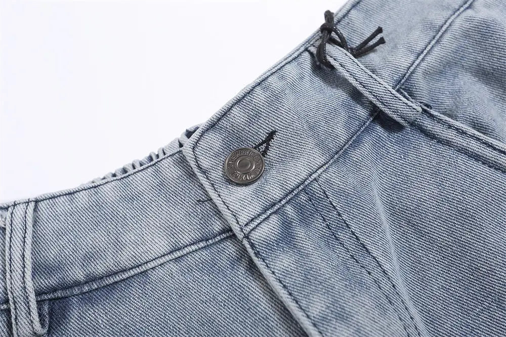 Fashion Personality Denim Loose Trousers Men