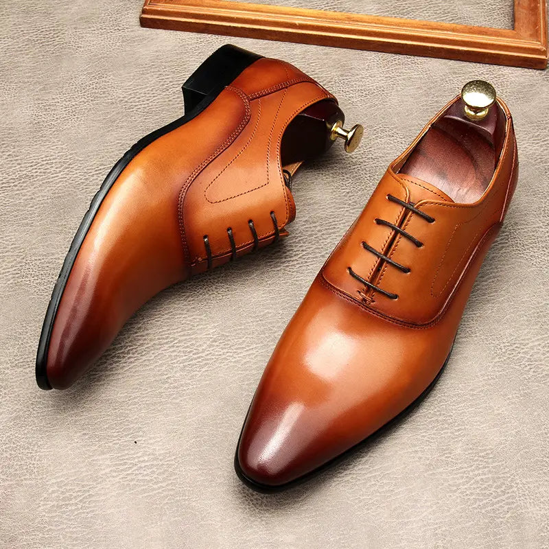 Men’s Lace-up Pointed Formal Leather Shoes