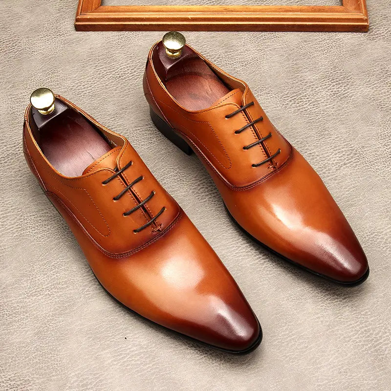 Men’s Lace-up Pointed Formal Leather Shoes