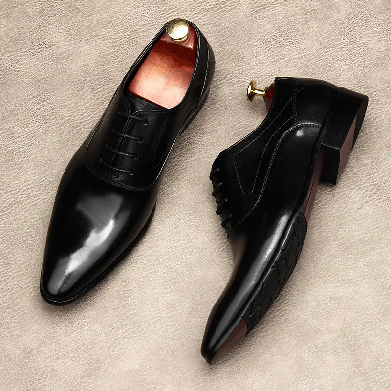 Men’s Lace-up Pointed Formal Leather Shoes