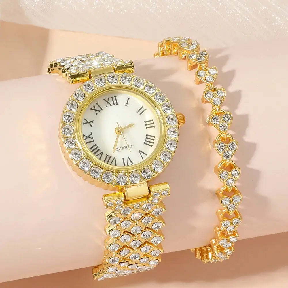 Diamond Women Watches Luxury Fashion Rhinestone Quartz Bracelet Wrist Watch For Women