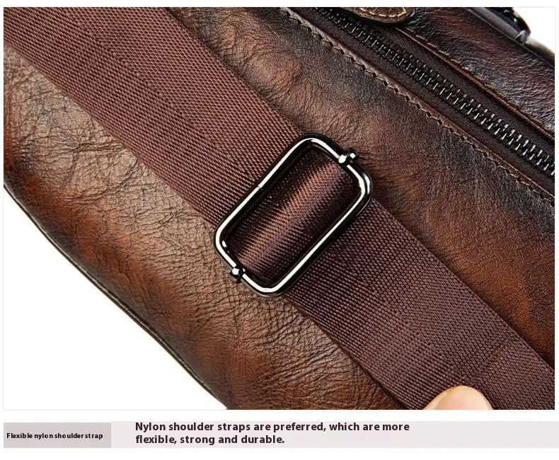 Retro Men’s Top Layer Cowhide Messenger Bag