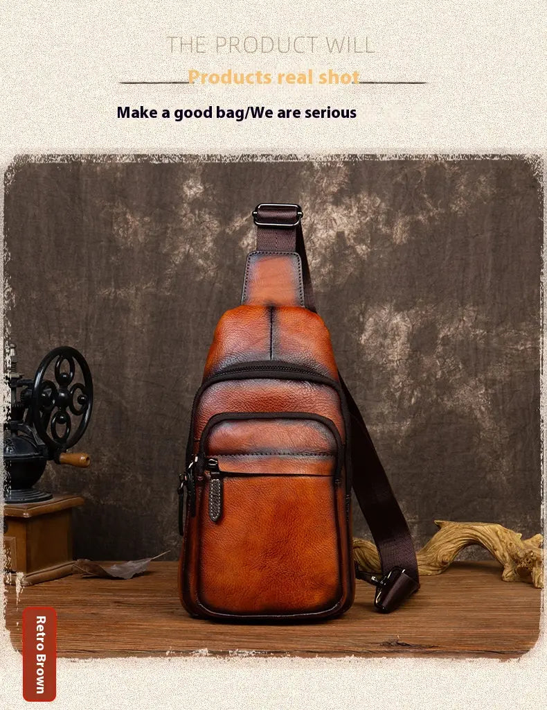 Retro Men’s Top Layer Cowhide Messenger Bag
