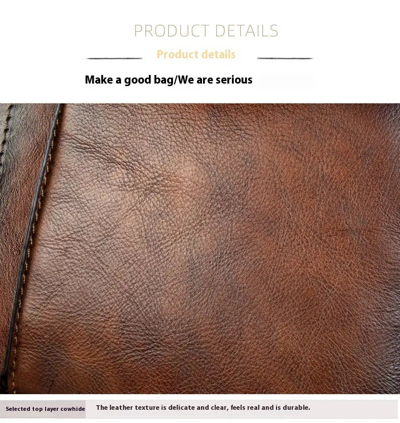 Retro Men’s Top Layer Cowhide Messenger Bag