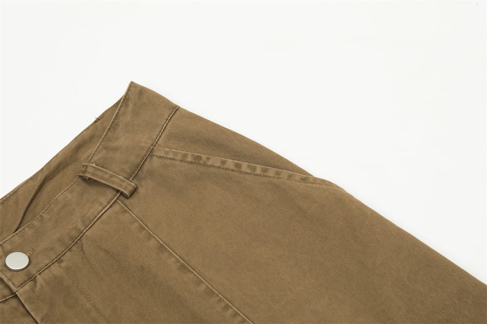 Punk Washed And Worn Loose Straight Cargo Men Trousers