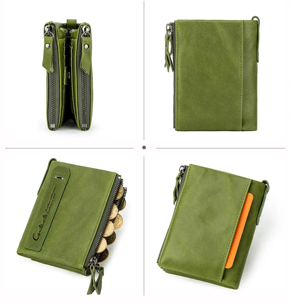 Genuine Leather Men’s Short Chic Coin Purse