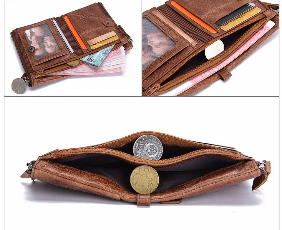 Genuine Leather Men’s Short Chic Coin Purse