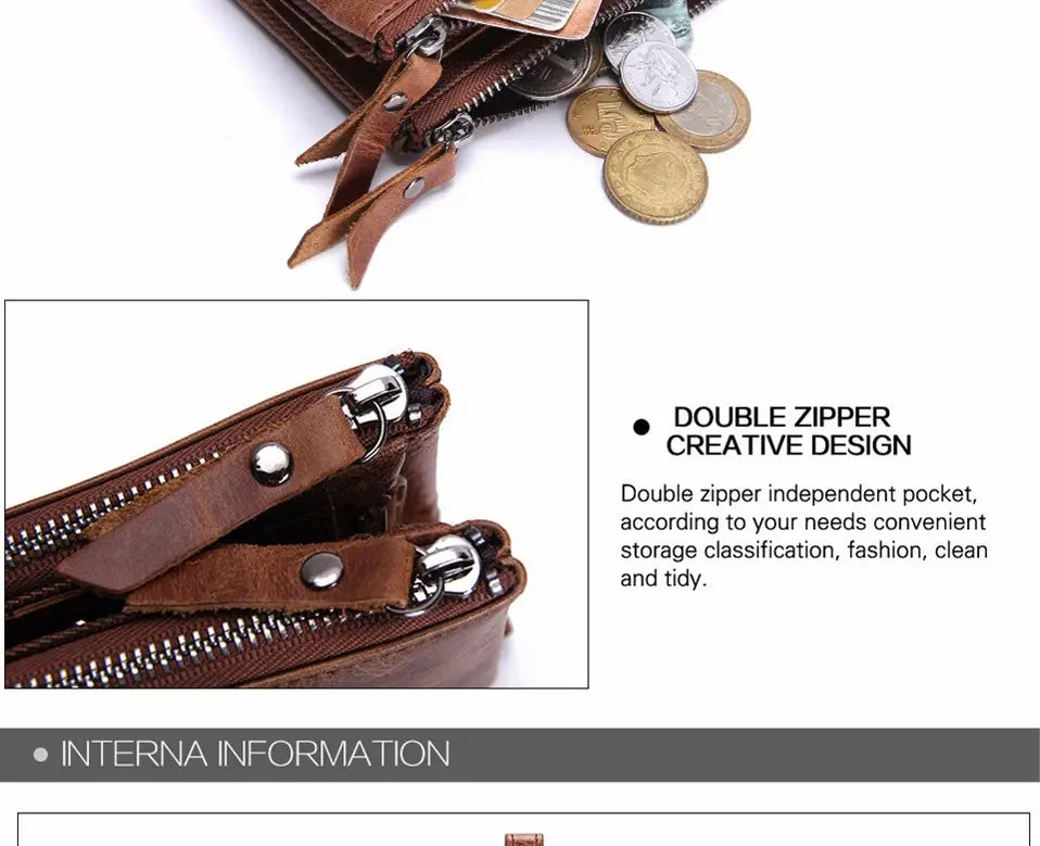 Genuine Leather Men’s Short Chic Coin Purse