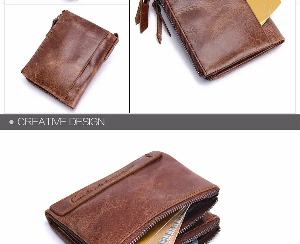 Genuine Leather Men’s Short Chic Coin Purse
