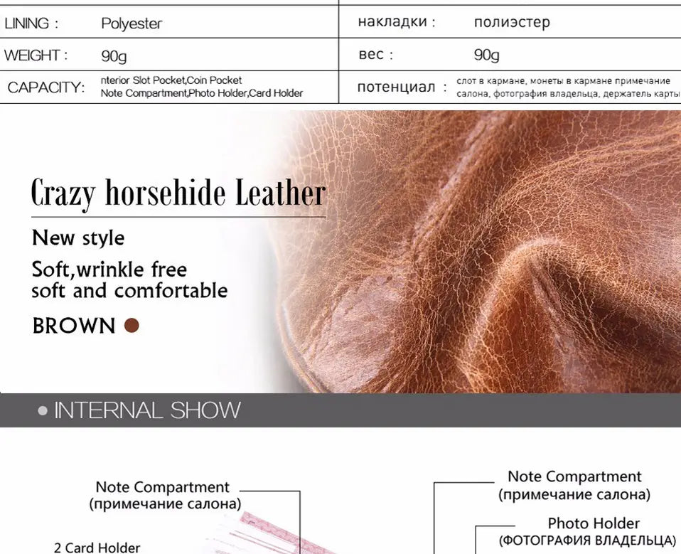 Genuine Leather Men’s Short Chic Coin Purse