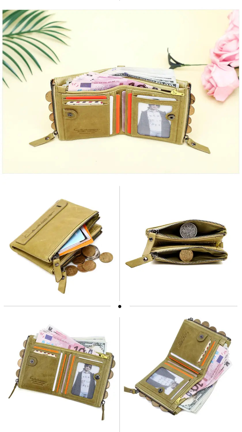 Genuine Leather Men’s Short Chic Coin Purse