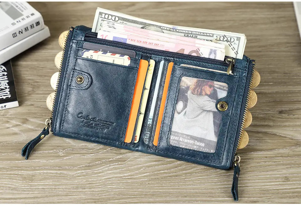 Genuine Leather Men’s Short Chic Coin Purse