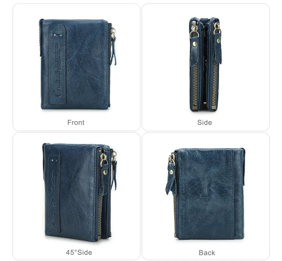 Genuine Leather Men’s Short Chic Coin Purse