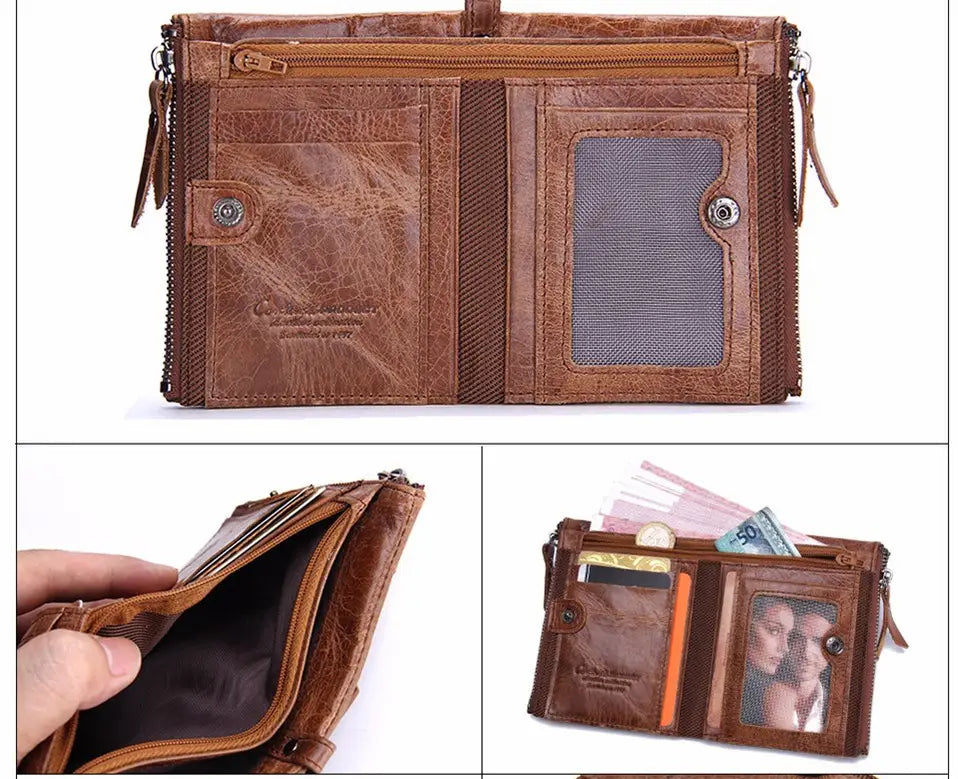 Genuine Leather Men’s Short Chic Coin Purse