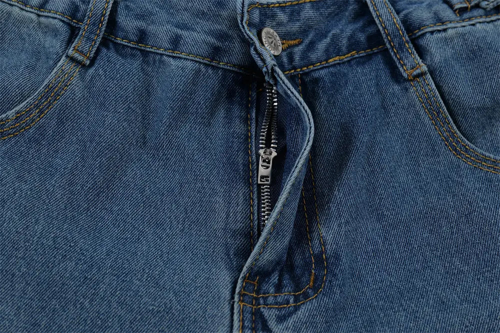 Ripped Dirty Denim Trousers For Men