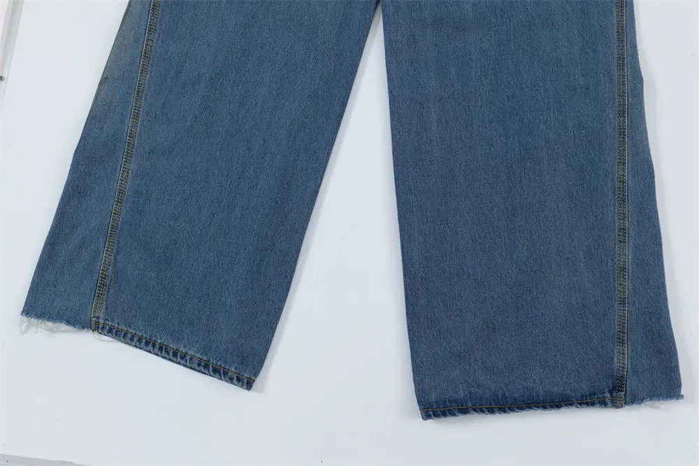 Ripped Dirty Denim Trousers For Men