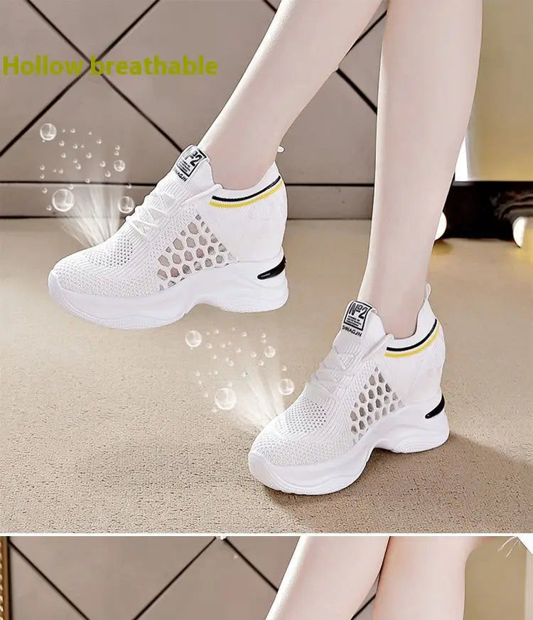 Breathable Slimming Height Increasing Insole Women’s Shoes Casual Sneaker Women