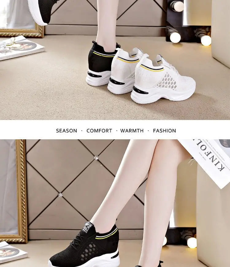Breathable Slimming Height Increasing Insole Women’s Shoes Casual Sneaker Women