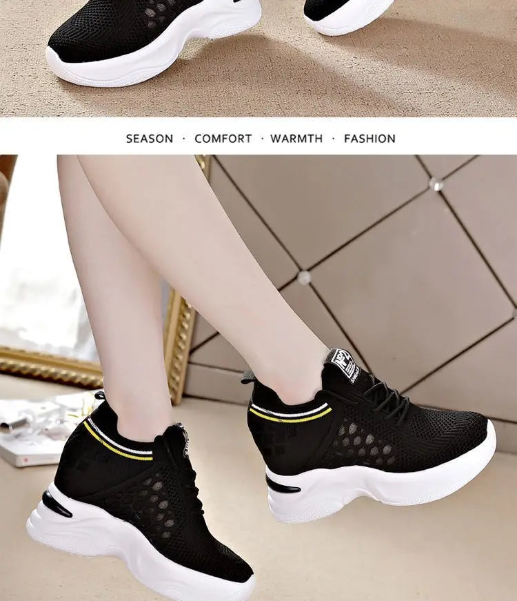 Breathable Slimming Height Increasing Insole Women’s Shoes Casual Sneaker Women