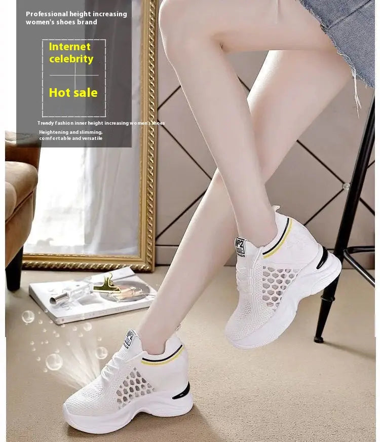 Breathable Slimming Height Increasing Insole Women’s Shoes Casual Sneaker Women