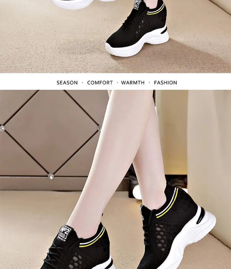 Breathable Slimming Height Increasing Insole Women’s Shoes Casual Sneaker Women