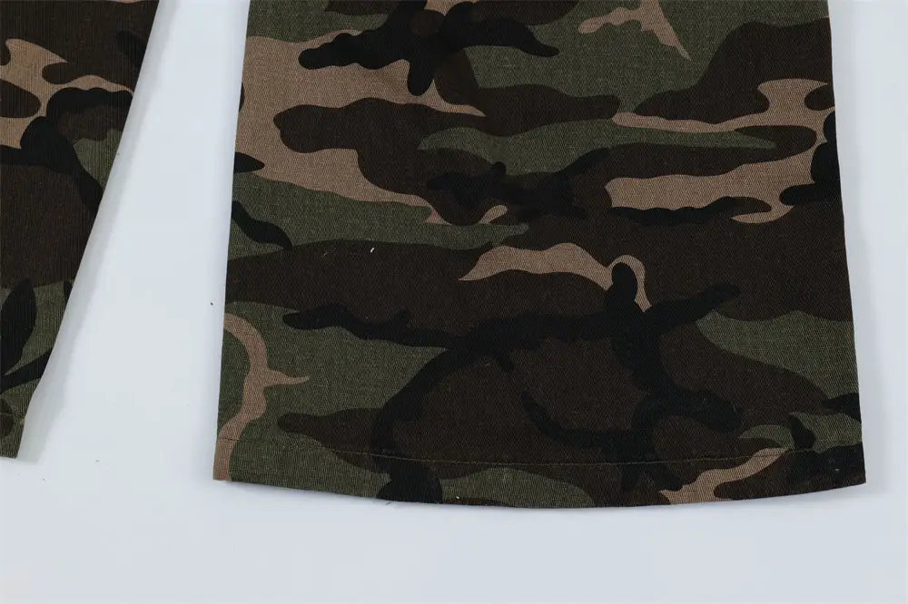 Fashion Personality Camouflage Workwear Trousers Men