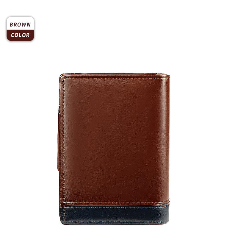 PU Leather Multifunctional Zipper Short Men’s Wallet