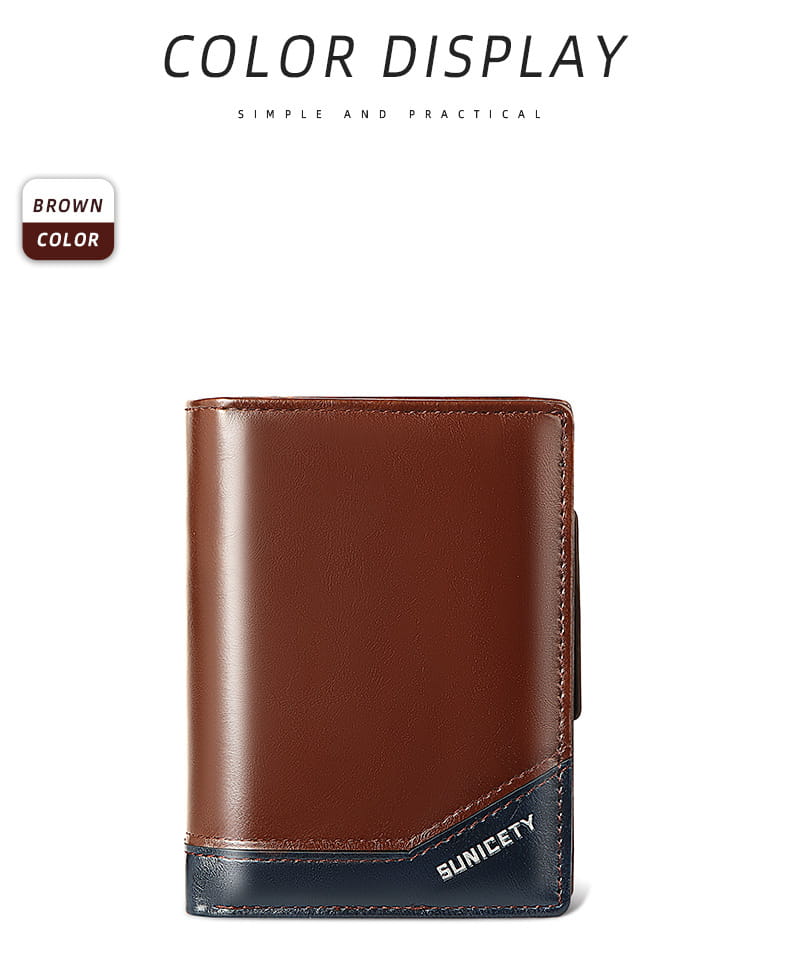 PU Leather Multifunctional Zipper Short Men’s Wallet