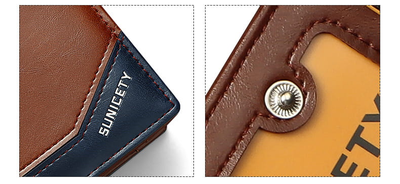 PU Leather Multifunctional Zipper Short Men’s Wallet