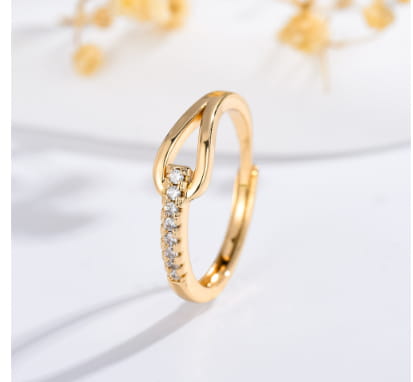 925 Silver Diamond-embedded Lubert’s Tears Open Ring For Women