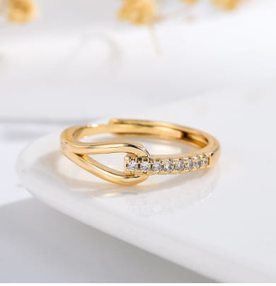 925 Silver Diamond-embedded Lubert’s Tears Open Ring For Women