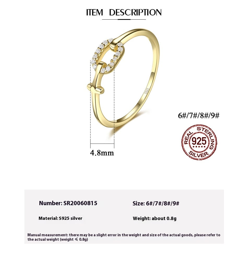 Ring Female S925 Sterling Silver Micro Inlaid Zircon