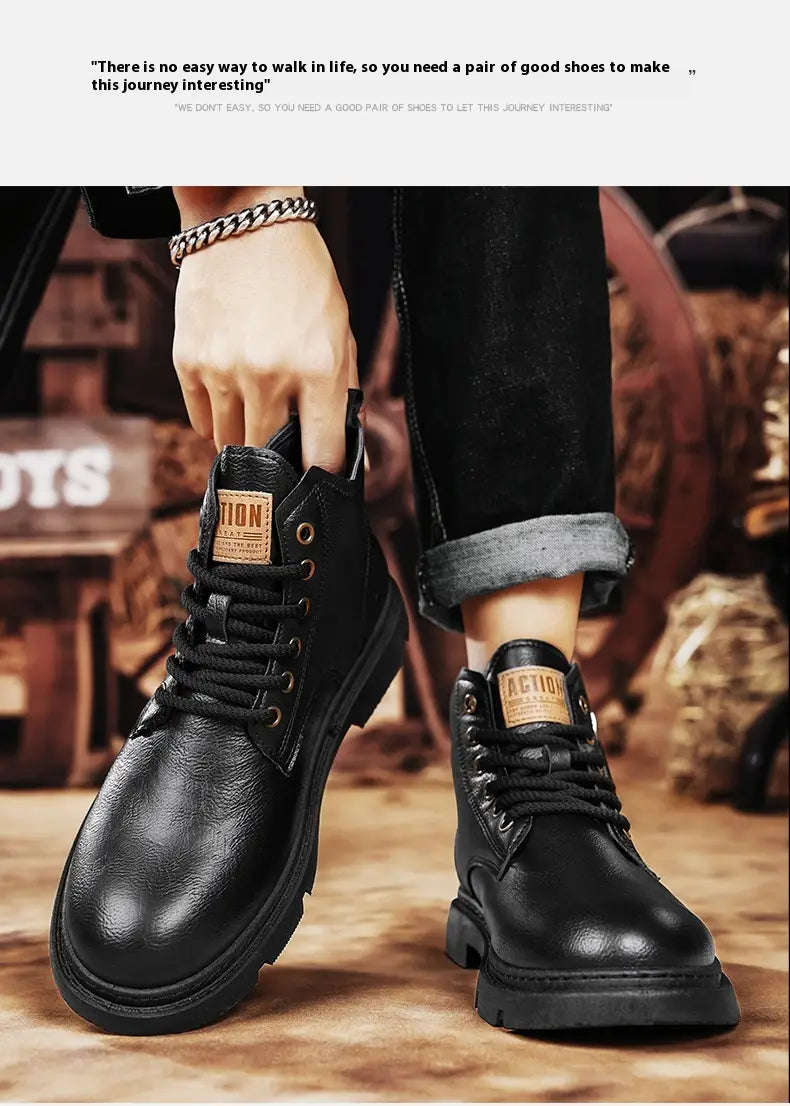 Retro British Style High Cut Martin Boots For Men