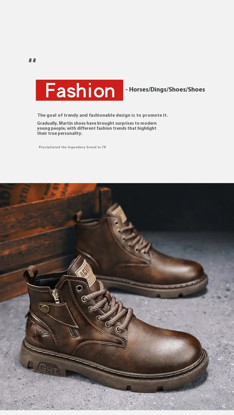 Retro British Style High Cut Martin Boots For Men