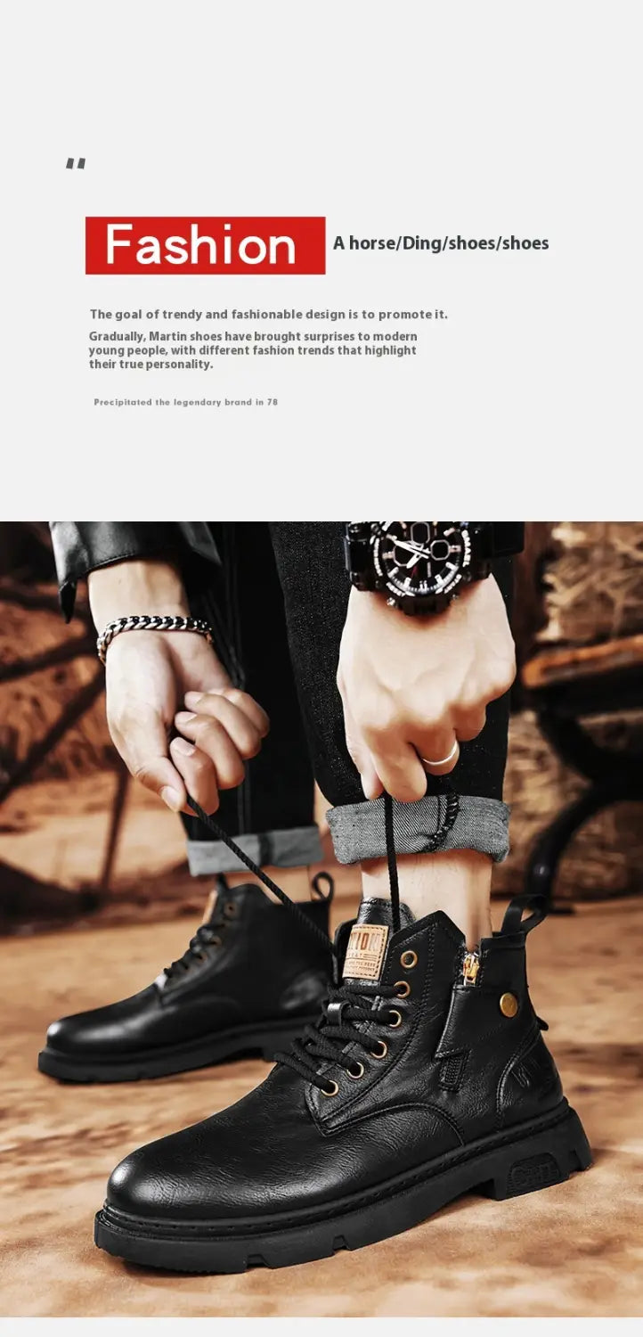 Retro British Style High Cut Martin Boots For Men