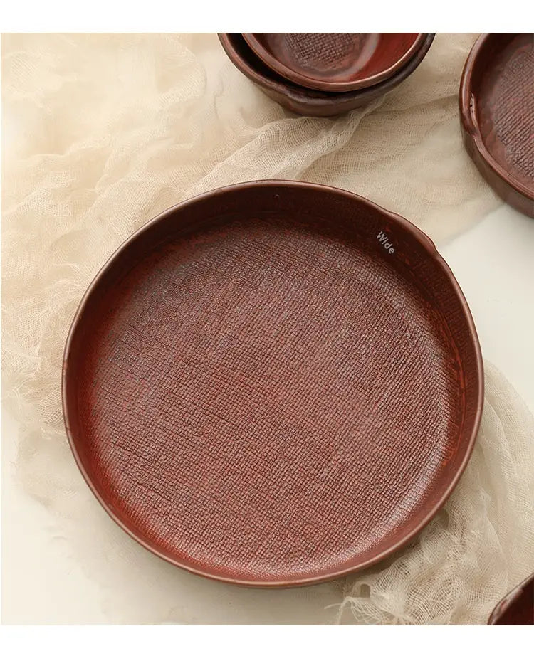 Retro Ceramic Deep Plates Creative Household Plate