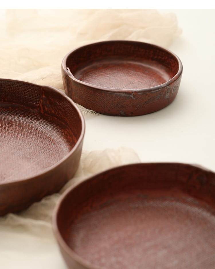Retro Ceramic Deep Plates Creative Household Plate