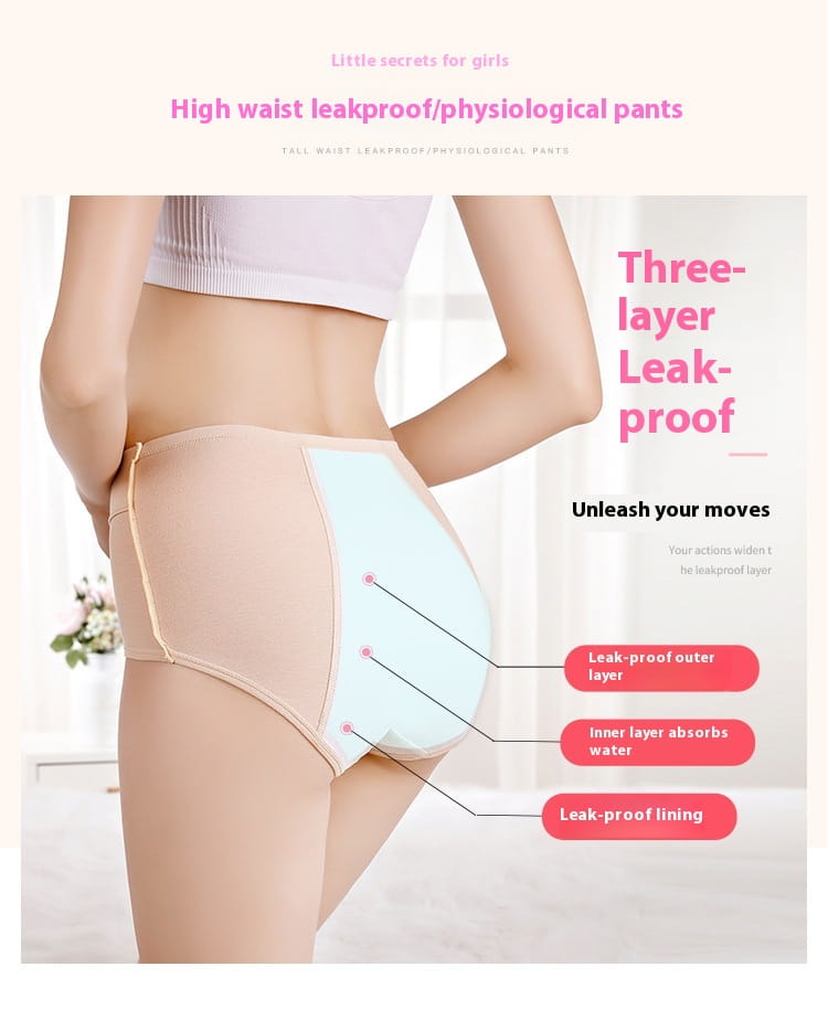 Cotton Menstrual Period Side Leakage Prevention Menstrual Panties