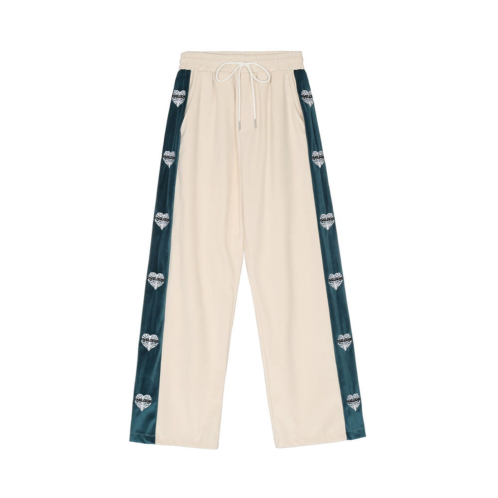 Love Embroidery Stitching Casual Suit Men