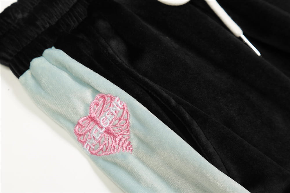 Love Embroidery Stitching Casual Suit Men