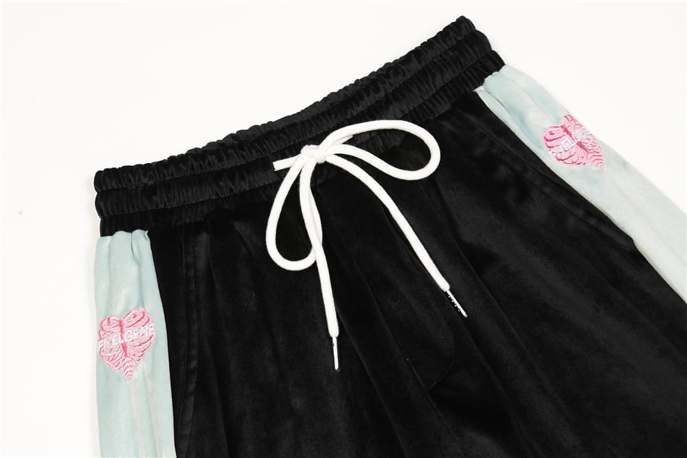 Love Embroidery Stitching Casual Suit Men