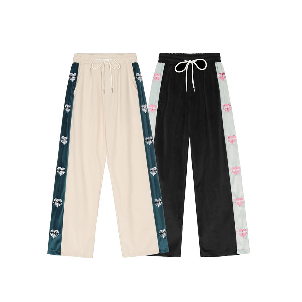 Love Embroidery Stitching Casual Suit Men