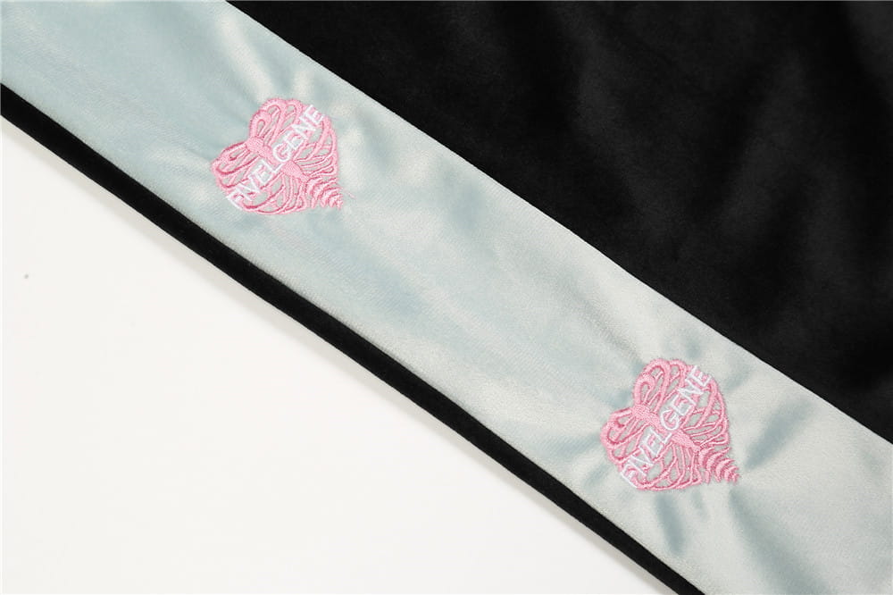 Love Embroidery Stitching Casual Suit Men