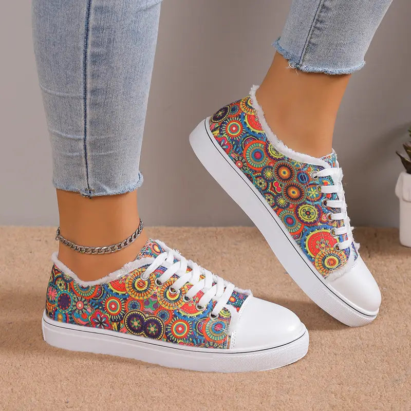 Versatile Flat Bottomed Student Lace Up Canvas Shoes