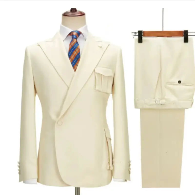 Suit Double Breasted Men’s Striped Two-piece Set