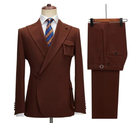 Suit Double Breasted Men’s Striped Two-piece Set