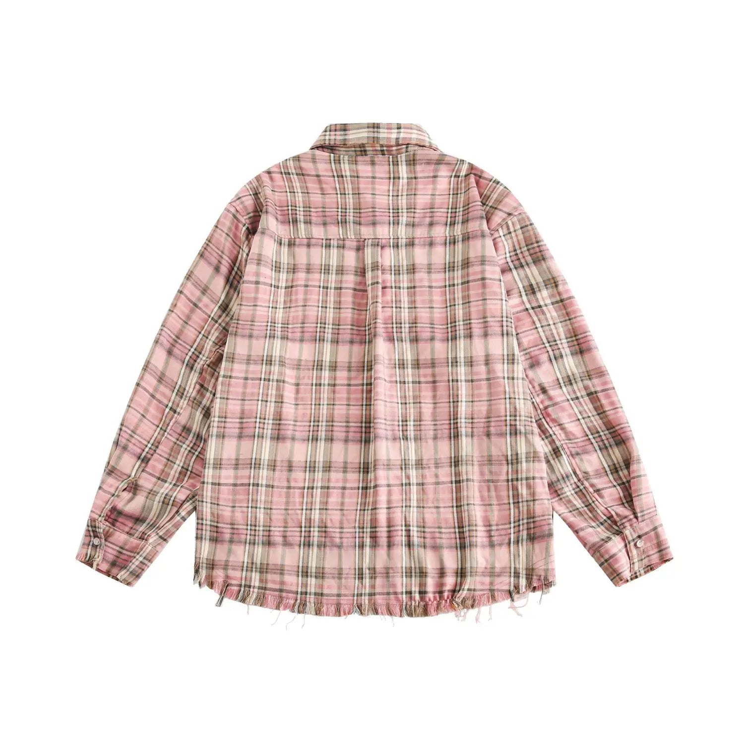 Plaid Shirt Coat Burrs Tassels Men And Women