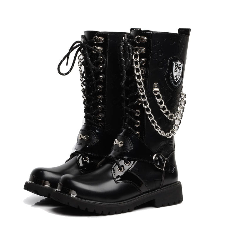 Men’s High Top Martin Boots Lace-up Winter Tube Boots