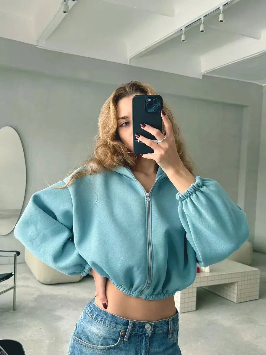 European And American Casual Women’s Solid Color Hoodies